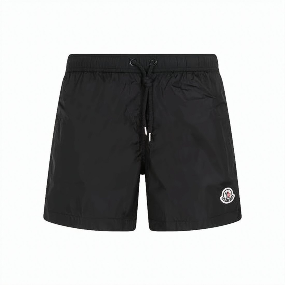 MONCLER Black Polyamide Shorts with Drawstring Waistband